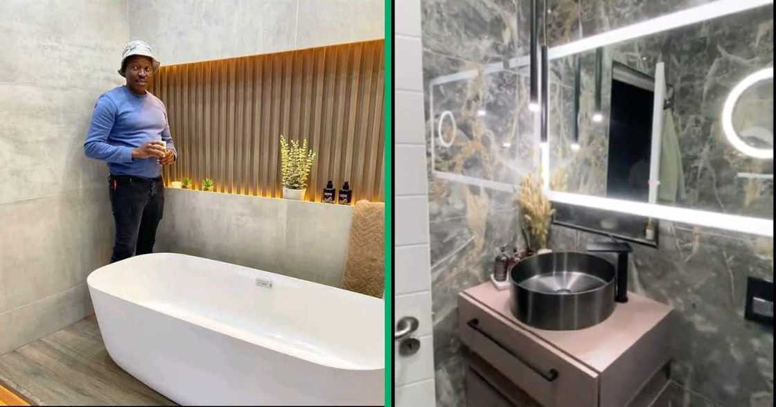 A plain bathroom was transformed into a slice of heaven by an interior designer A plain bathroom was transformed into a slice of heaven by an interior designer