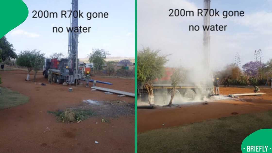 A borehole drilling attempt in South Africa ended in disappointment after no water was found A borehole drilling attempt in South Africa ended in disappointment after no water was found