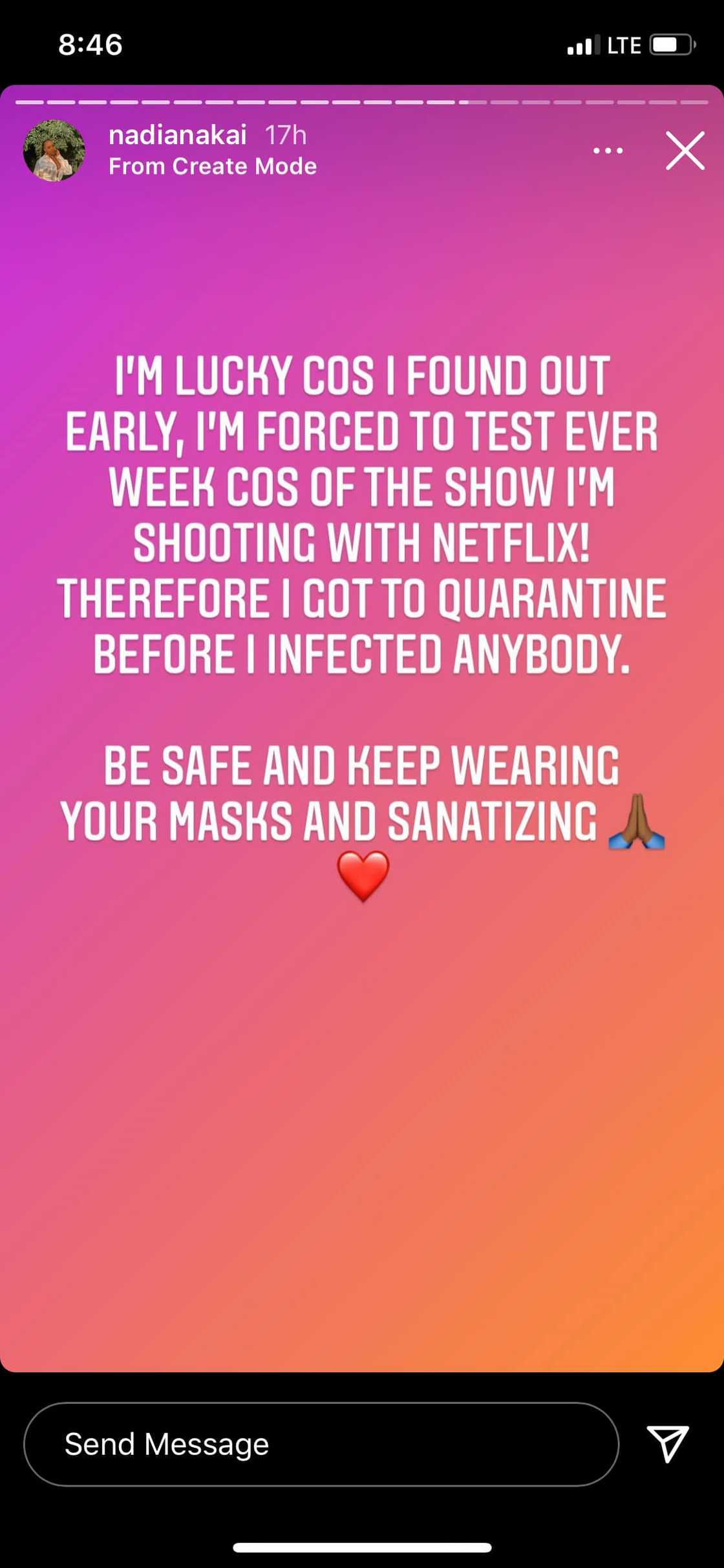 Nadia Nakai, coronavirus, Covid-19, positive, Netflix Nadia Nakai, coronavirus, Covid-19, positive, Netflix