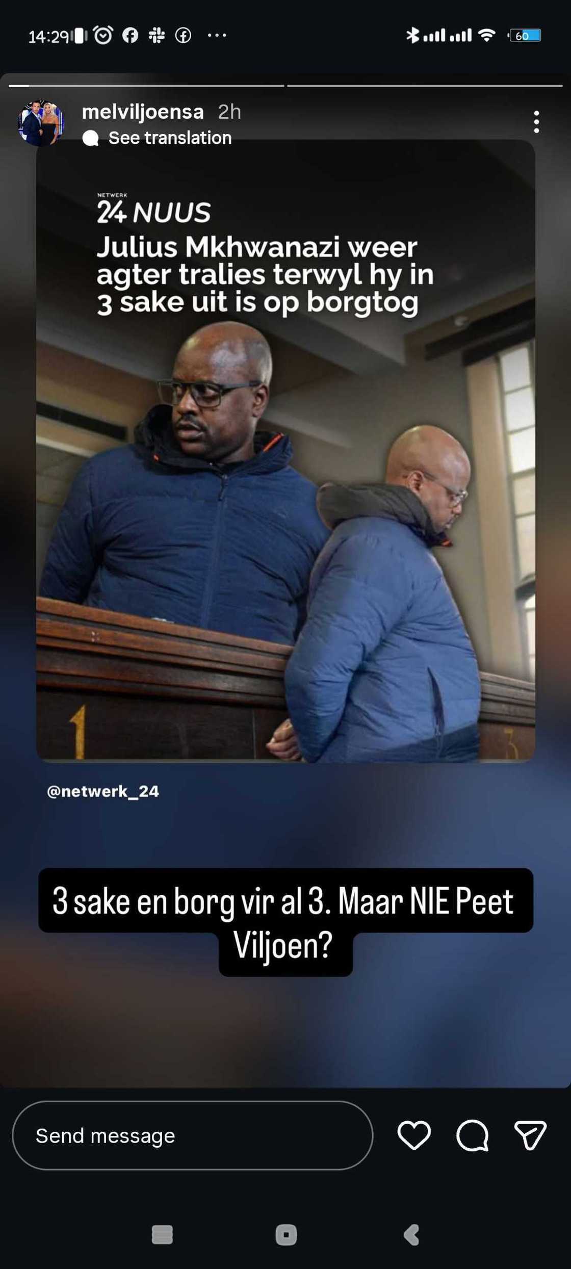 Mel Viljoen questions why Peet Viljoen was denied bail after Julius Mkhwanazi's fourt arrest