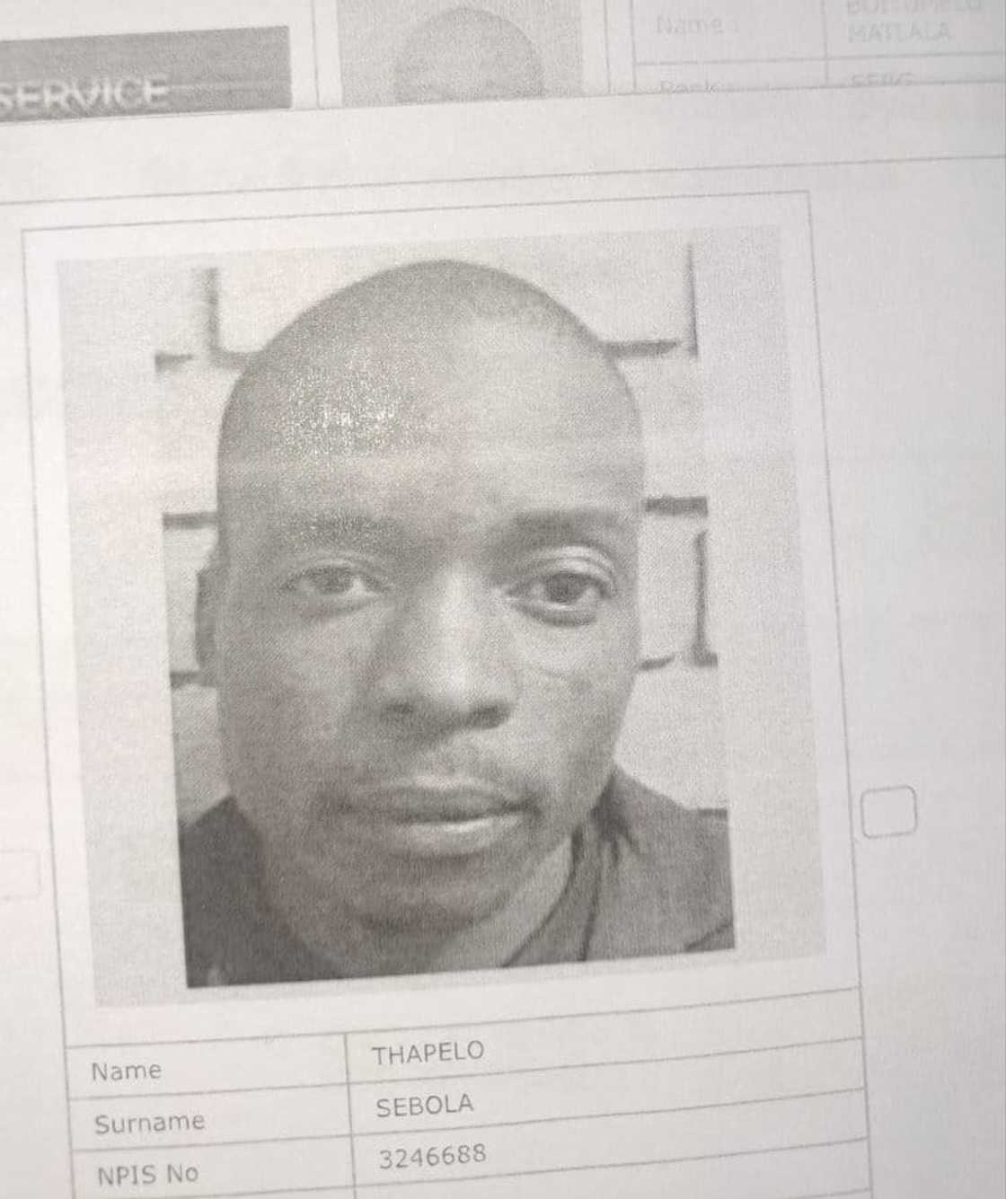 Thapelo Sebola escaped from Limpopo police van. Thapelo Sebola escaped from Limpopo police van.