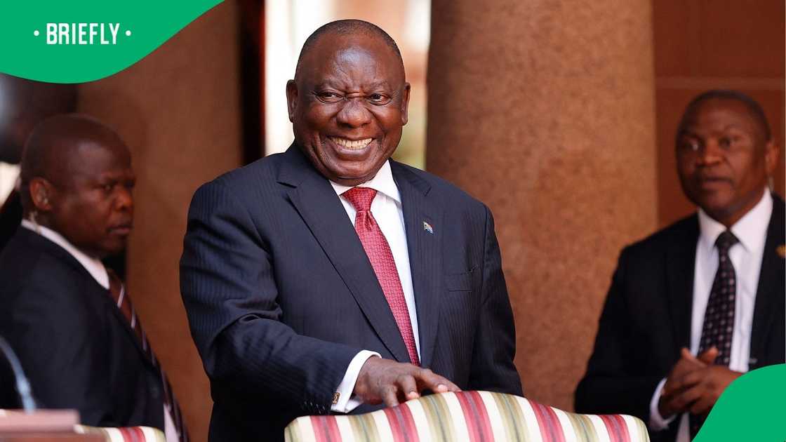 President Cyril Ramaphosa smiling. President Cyril Ramaphosa smiling.