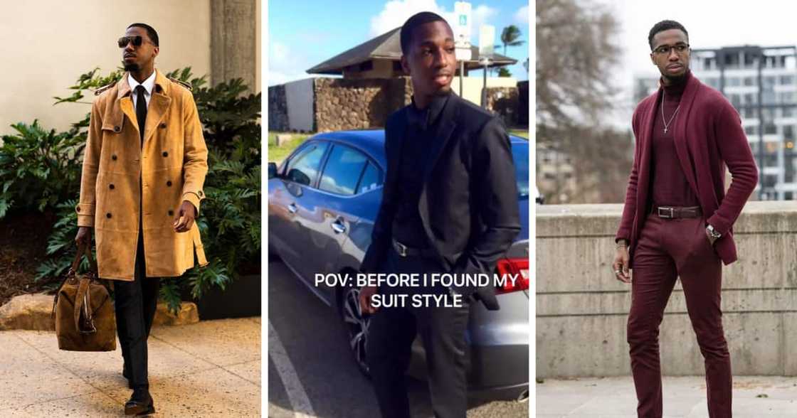 Young man shows off style transfromation Young man shows off style transfromation