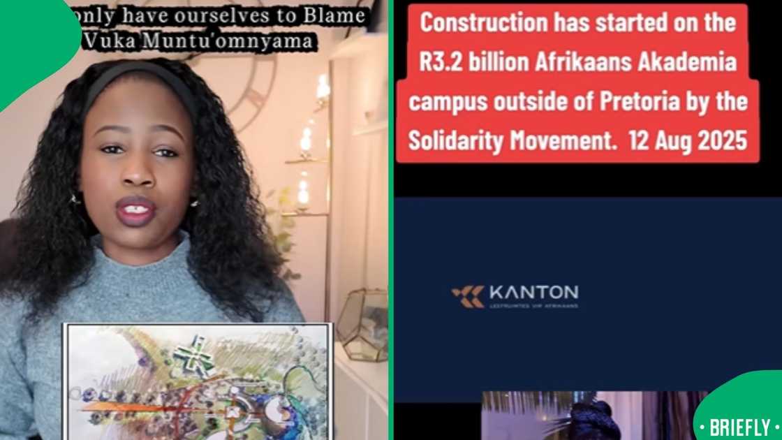 The visual on the left showed Pelo talking about how black South Africans can also do the same