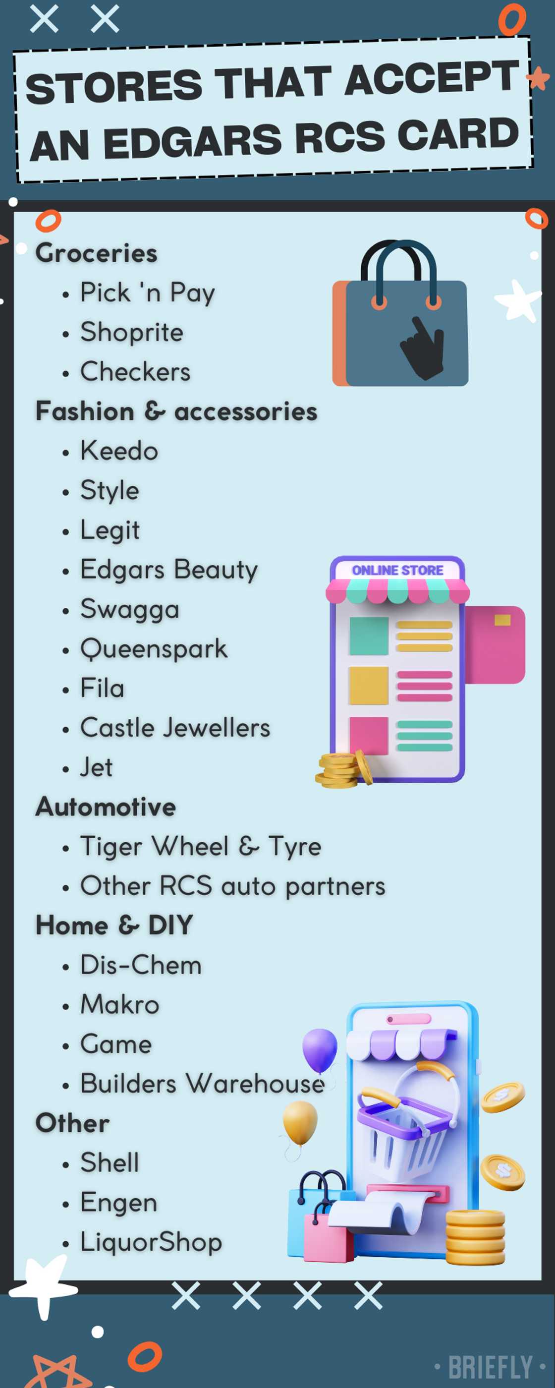 Where to use your Edgars card Where to use your Edgars card