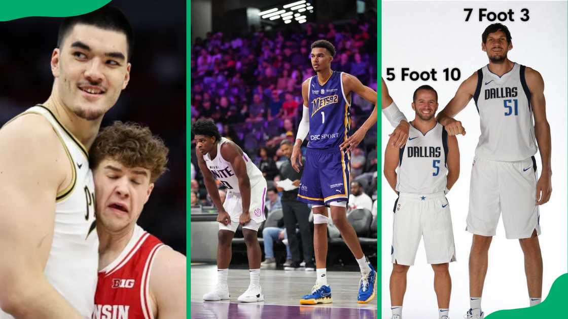 Zach Edey (L) and Max Klesmit. Scoot Henderson, Victor Wembamyama (in blue) and JJ Barea and Boban Marjanović (in white) Zach Edey (L) and Max Klesmit. Scoot Henderson, Victor Wembamyama (in blue) and JJ Barea and Boban Marjanović (in white)