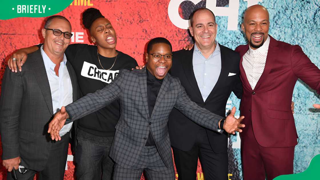 Jason Mitchell with The Chi crew Jason Mitchell with The Chi crew
