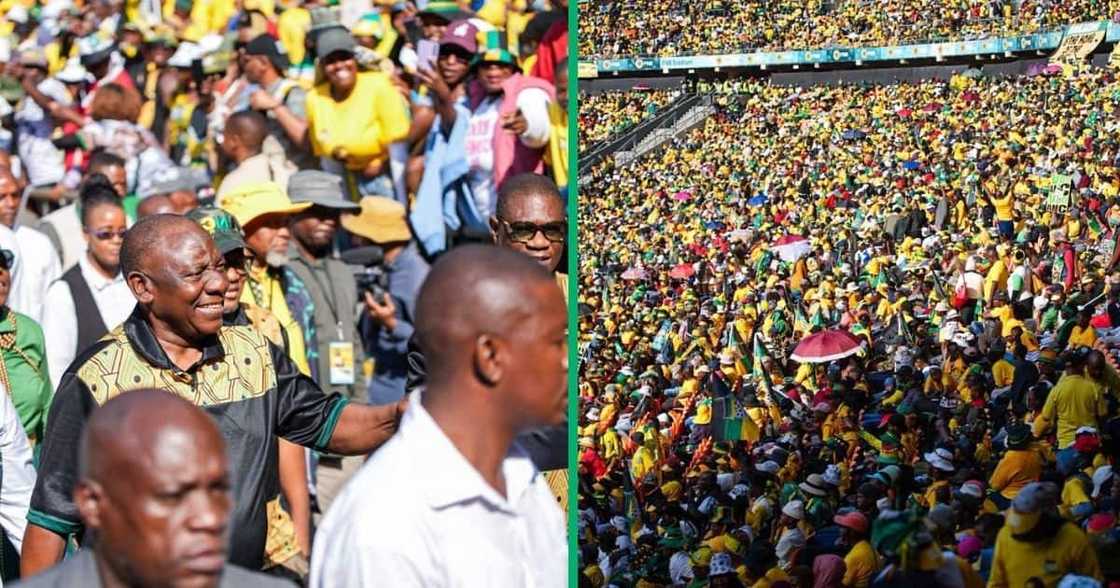 Thousands of supporters attend ANC campaign rally. Thousands of supporters attend ANC campaign rally.