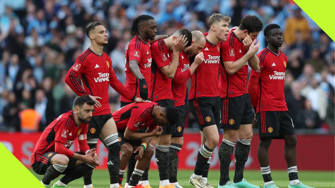 Manchester United players in the FA Cup Semi-final.