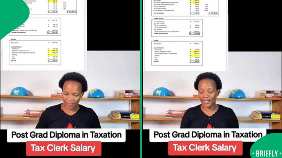 An image captured the TikTok video as it sparked debate about professional salaries and postgraduate qualifications in Mzansi An image captured the TikTok video as it sparked debate about professional salaries and postgraduate qualifications in Mzansi