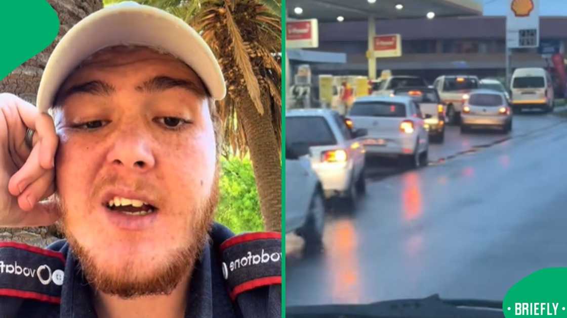 Tyrone capture the queue at the petrol station