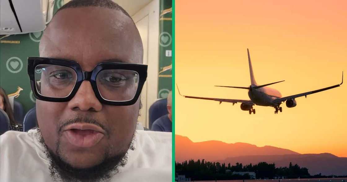 A chubby man was captured in a TikTok video hilariously complaining about being seated with his chubby friends on FlySafair.