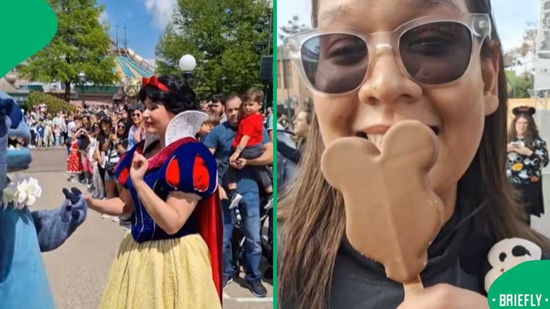 The picture on the right showed Michalah Francis holding a Mickey Mouse shaped treat The picture on the right showed Michalah Francis holding a Mickey Mouse shaped treat