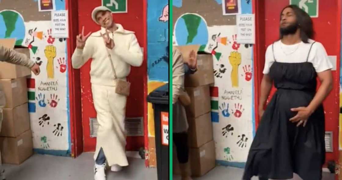 Men at a Cape town company dressed in drag Men at a Cape town company dressed in drag
