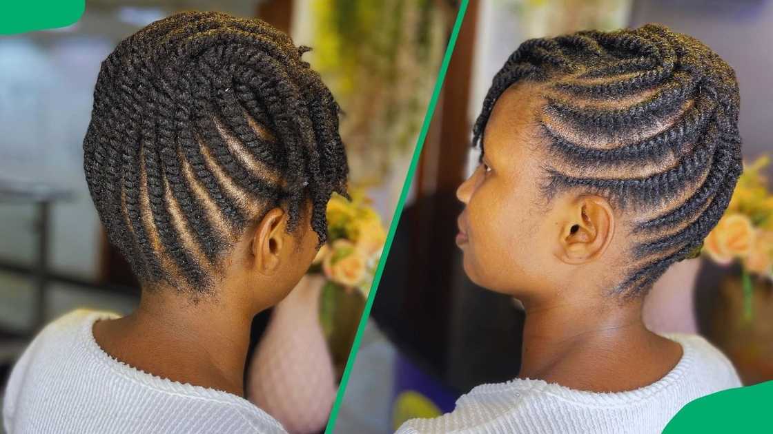 updo flat-twist lines and twist strands combo updo flat-twist lines and twist strands combo