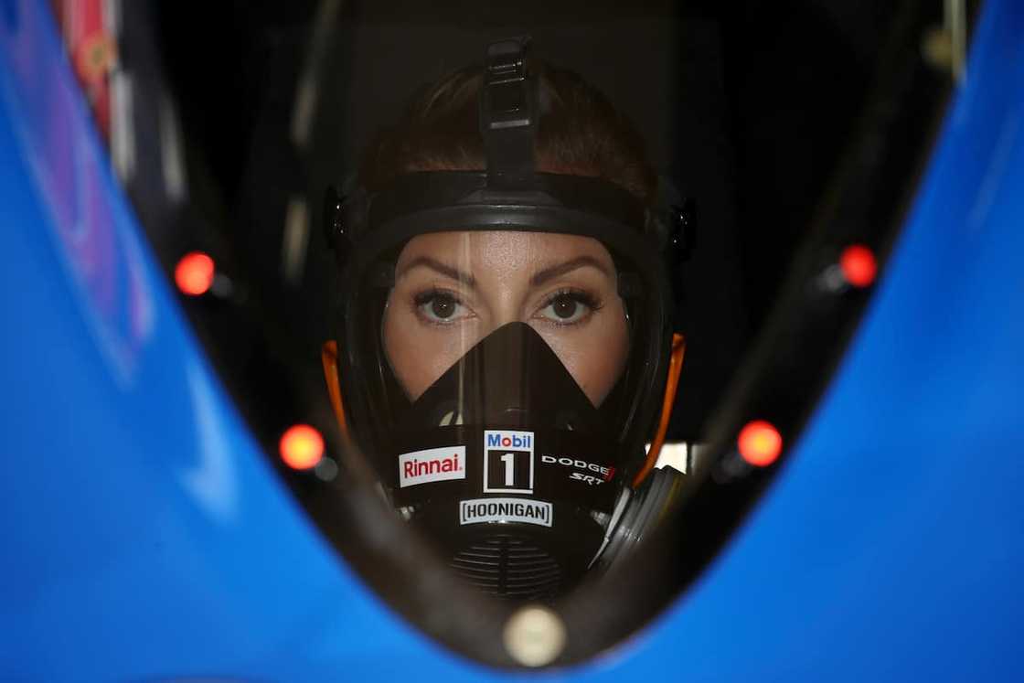 NHRA Top Fuel Dragster Leah Pruett during the NHRA Four-Wide Nationals Camping World Drag Racing Series in April 2023 at Las Vegas Motor Speedway