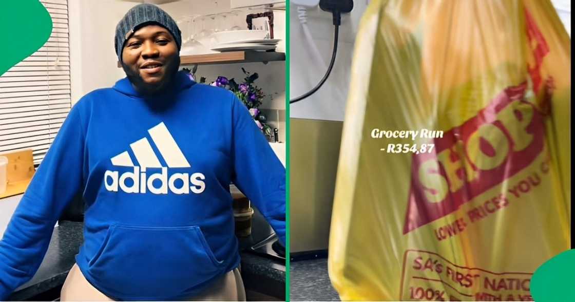 A TikTok video shows a man unveiling his budget-friendly grocery haul from Shoprite. A TikTok video shows a man unveiling his budget-friendly grocery haul from Shoprite.