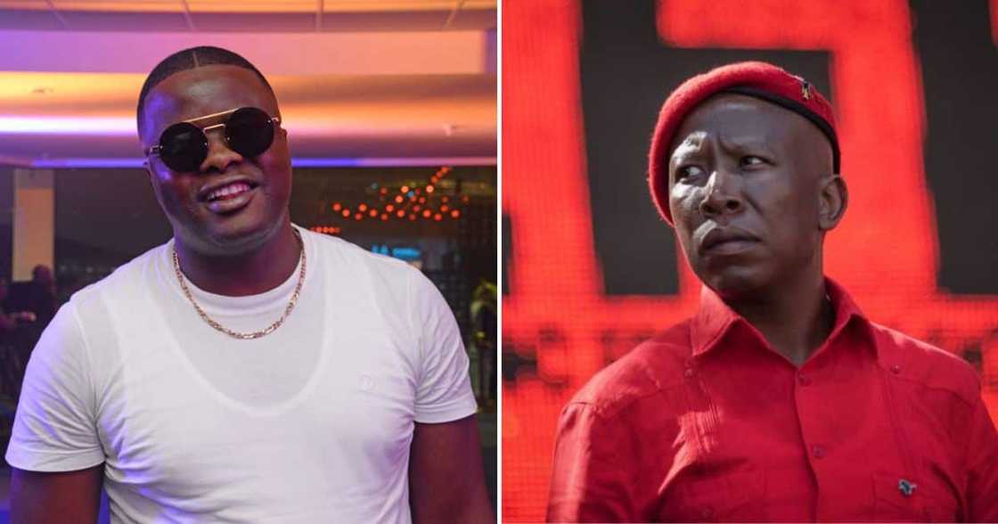 Musician DJ Sumbody and Julius Malema Musician DJ Sumbody and Julius Malema