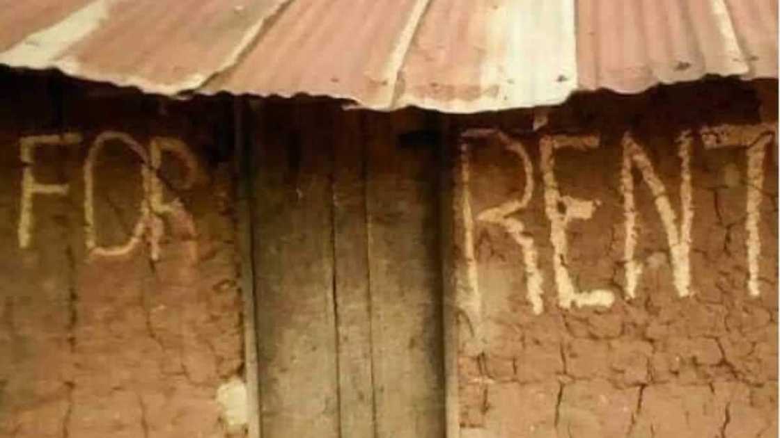 For Rent sign on mud dilapitated house causes massive stirs on Instagram