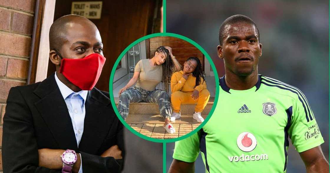 Sifiso Meyiwa at Boksburg Magistrate Court, Kelly and Thingo Khumalo at their home, Senzo Meyiwa at Moses Mabhida Stadium.