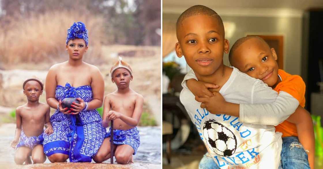 Gorgeous mother and her two young sons Gorgeous mother and her two young sons