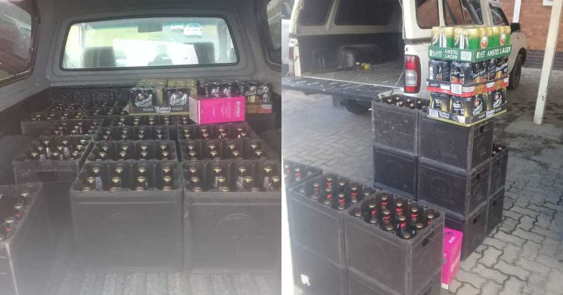 Mzansi reacts: Man caught transporting alcohol: "Try catch some real criminals" Mzansi reacts: Man caught transporting alcohol: "Try catch some real criminals"