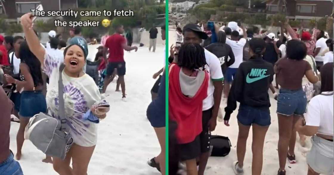 A TikTok video shows crowd kicked off Clifton Beach