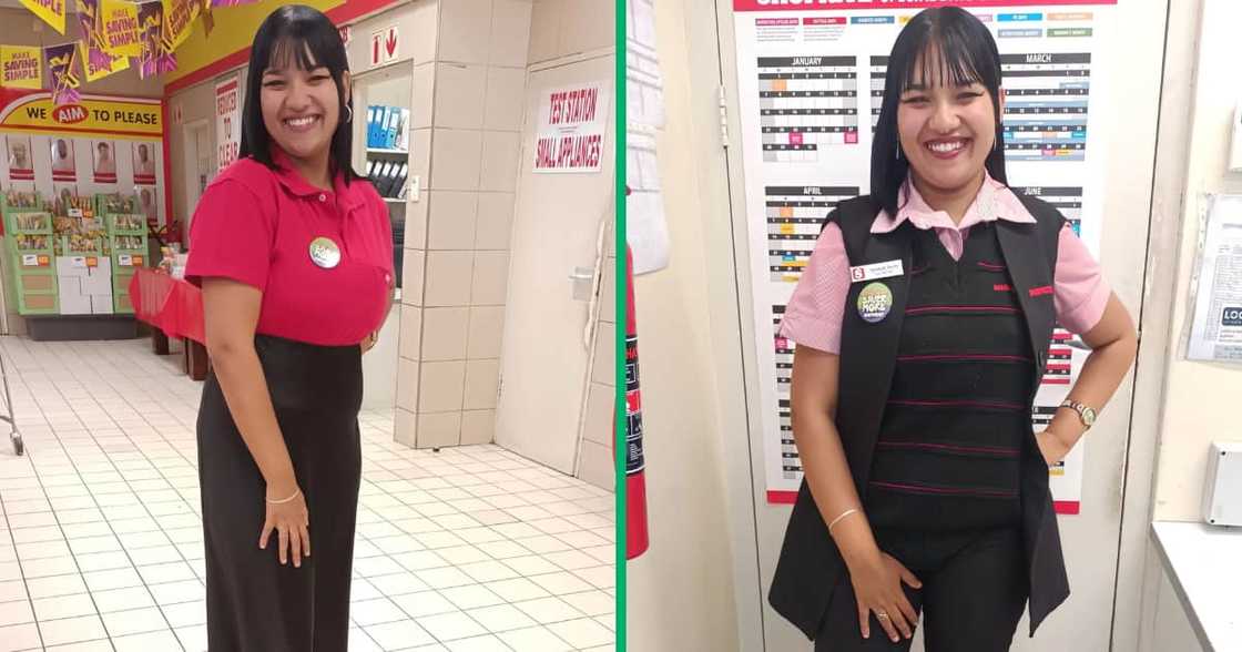 A young lady in Cape Town who works at Shoprite and supports her family members A young lady in Cape Town who works at Shoprite and supports her family members