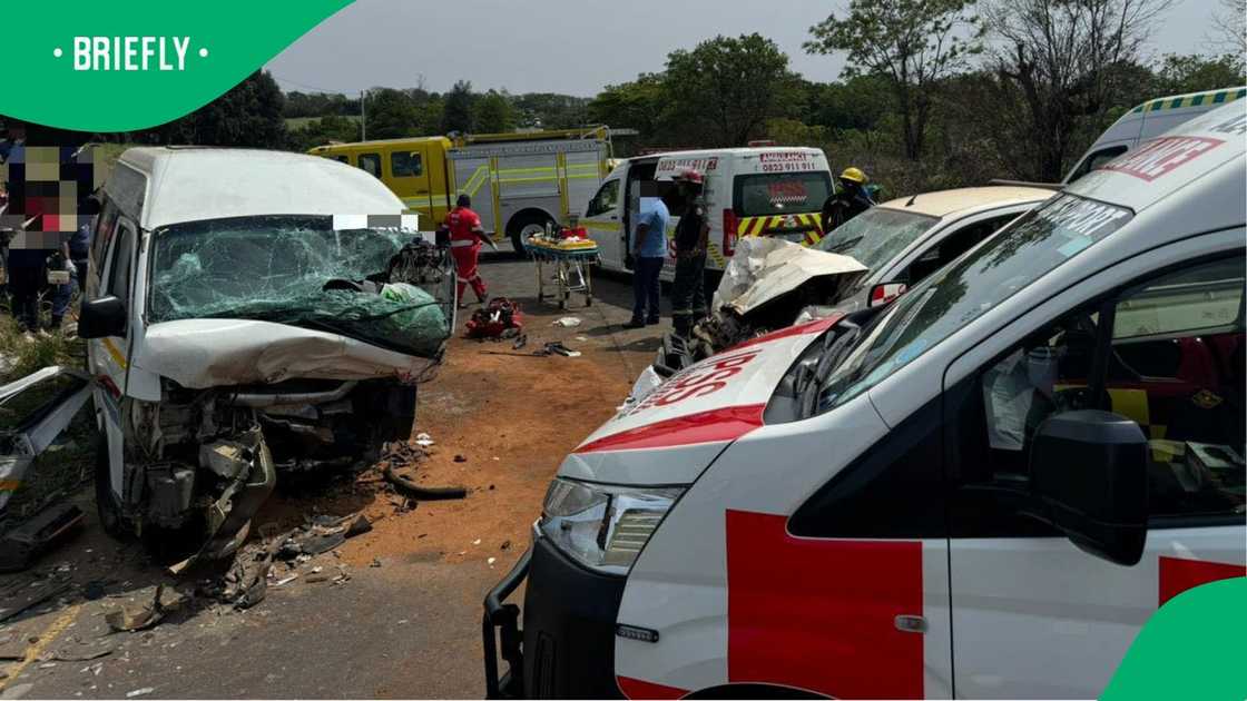 The accident scene where two people were killed and 17 injured. The accident scene where two people were killed and 17 injured.