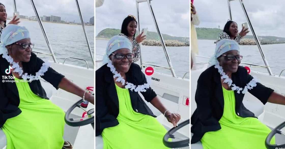 A gogo driving a yacht A gogo driving a yacht