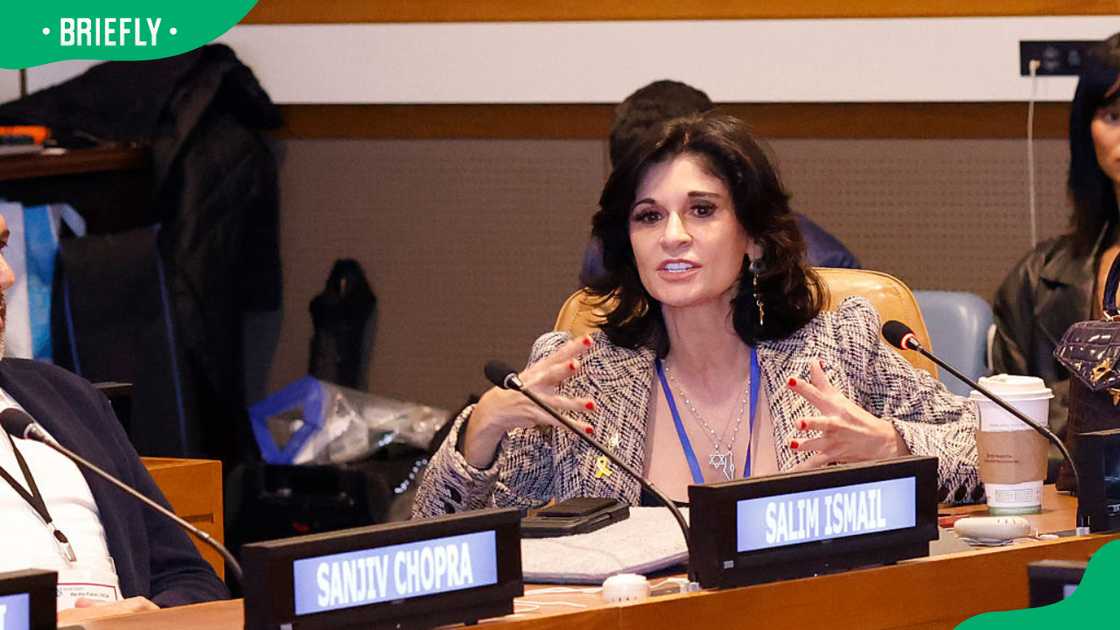 Julia Haart during the 2025 AUDACITY UNGA 100 Disruptors Summit at the United Nations in New York City