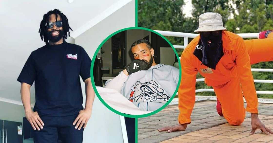 DJ Sbu shares rare image of Mzekezeke with Drake. DJ Sbu shares rare image of Mzekezeke with Drake.