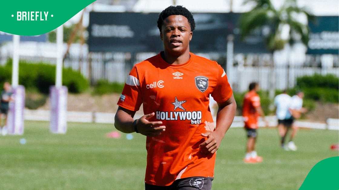 18-year-old Zekhethelo Siyaya training for the Sharks 18-year-old Zekhethelo Siyaya training for the Sharks