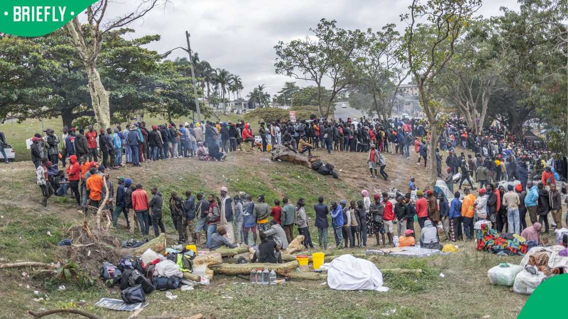 Hundreds of foreign national at Sherwood Park in Durban