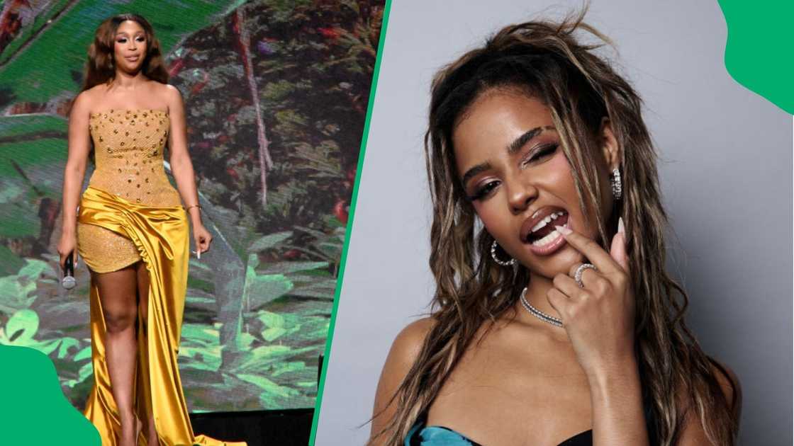 Minnie Dlamini's outfit had people talking when she presented at the SAMAs. Minnie Dlamini's outfit had people talking when she presented at the SAMAs.