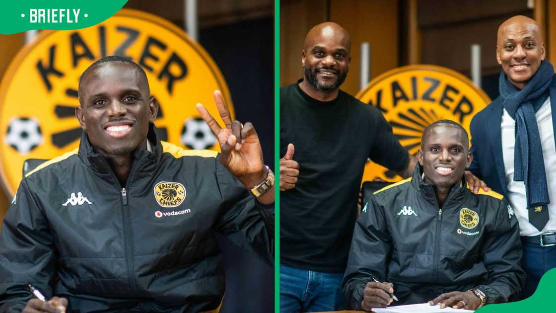 Flávio Silva with Kaizer Chiefs officials