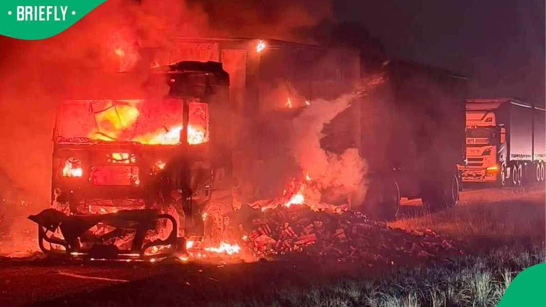 Three trucks were torched on the N3