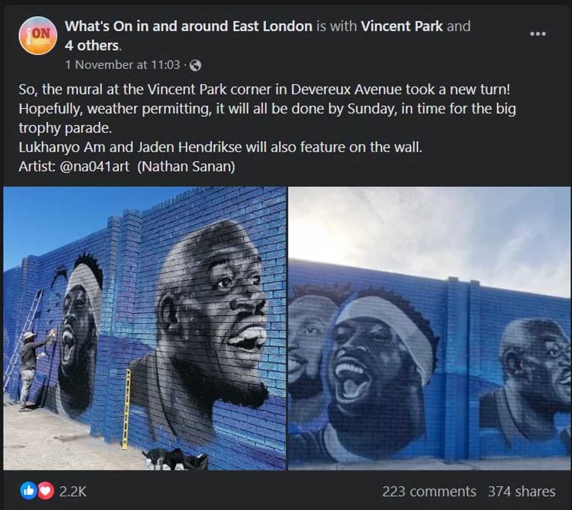 Springbok mural in East London Springbok mural in East London