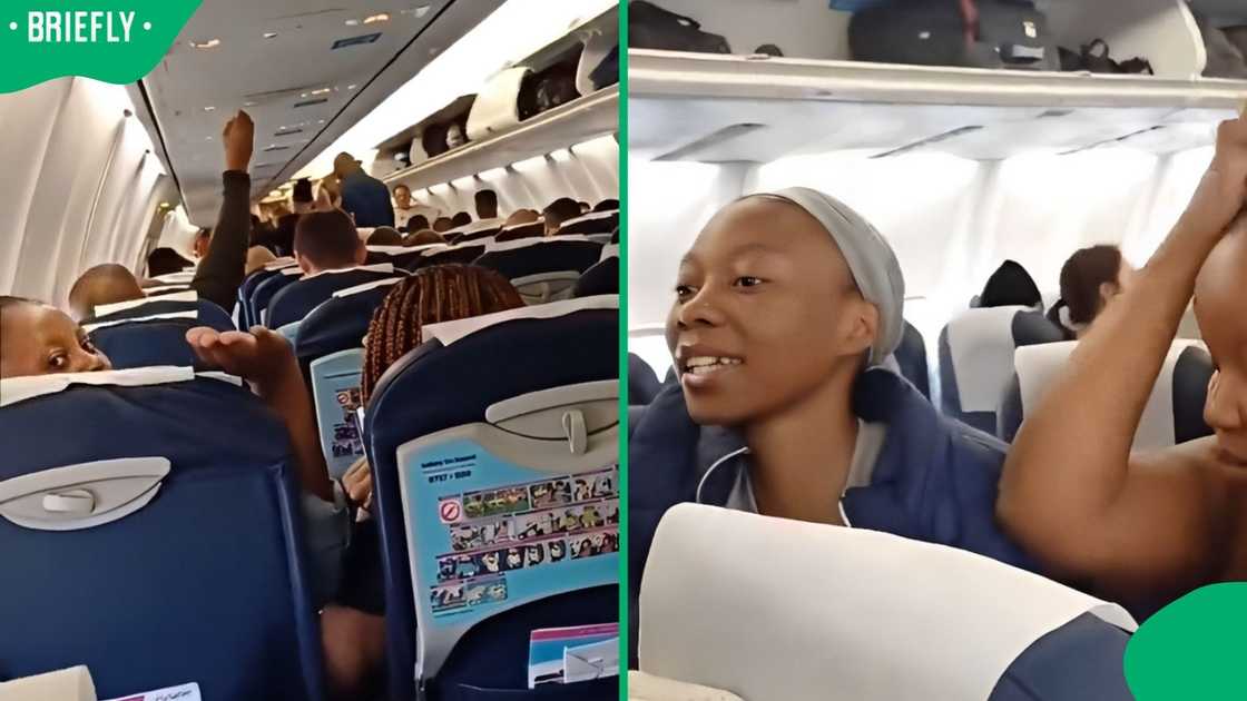 People on board a FlySafair flight.