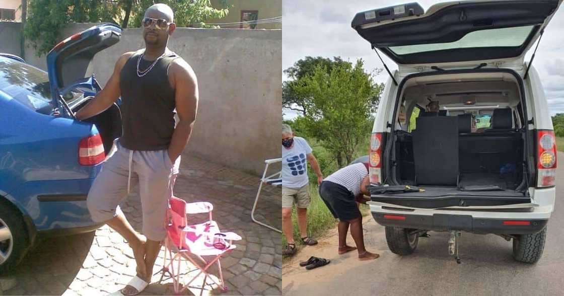Stranger 'keeps guard' after man gets flat tyre in KNP Stranger 'keeps guard' after man gets flat tyre in KNP