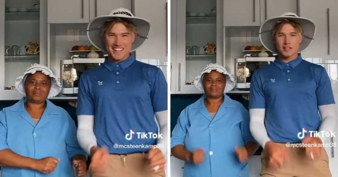TikTok user @mcsteenkamp38 and his domestic worker TikTok user @mcsteenkamp38 and his domestic worker