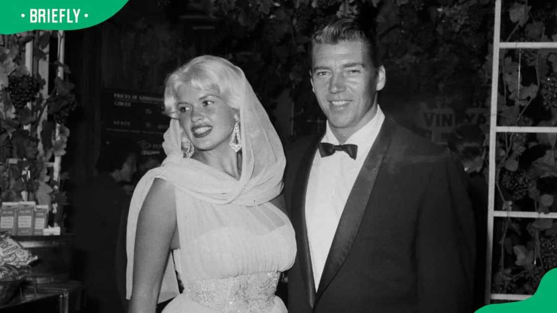 American film star Jayne Mansfield with her husband, the Hungarian-born actor Mickey Hargitay, during the 1960 Winter Olympic Games American film star Jayne Mansfield with her husband, the Hungarian-born actor Mickey Hargitay, during the 1960 Winter Olympic Games
