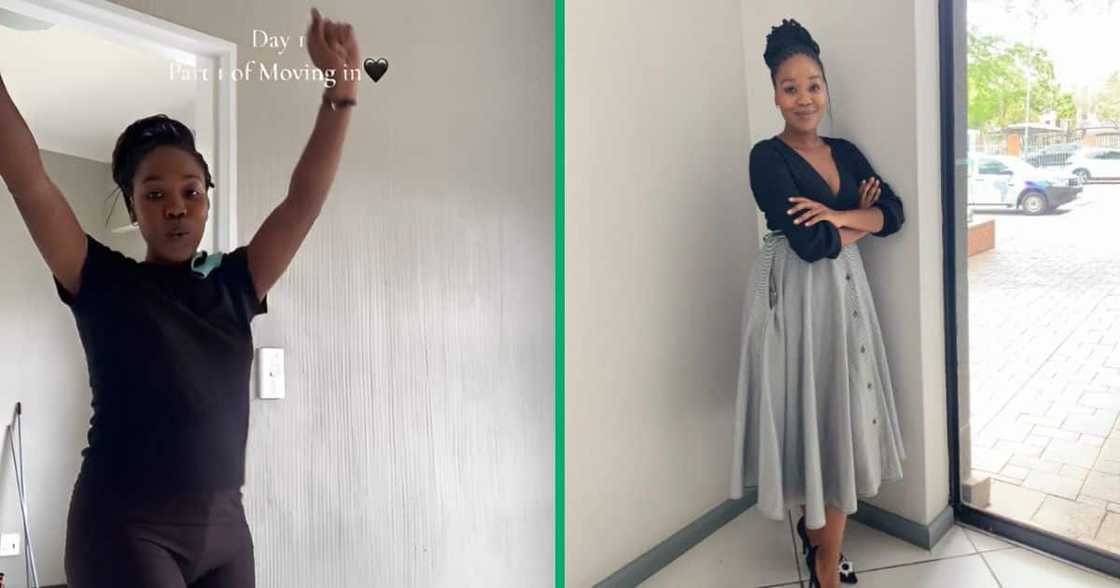 A young lady showed off her new apartment in a TikTok video. A young lady showed off her new apartment in a TikTok video.