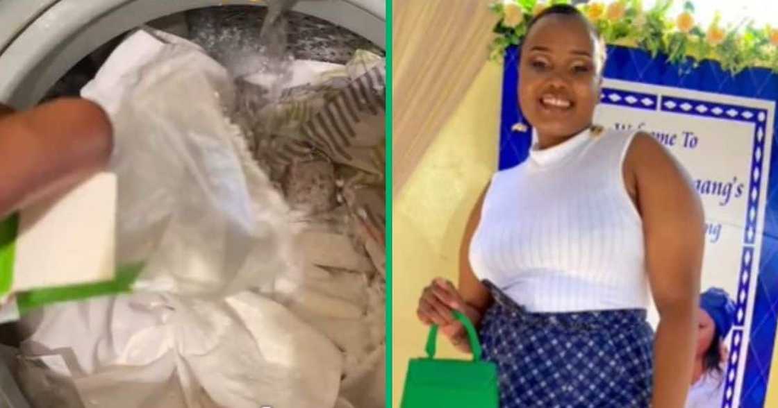 TikTok video of woman doing laundry hack by Mbali Nhlapo TikTok video of woman doing laundry hack by Mbali Nhlapo