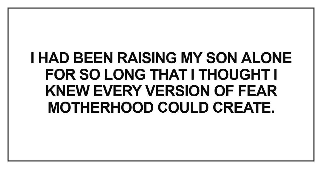 I had been raising my son alone for so long