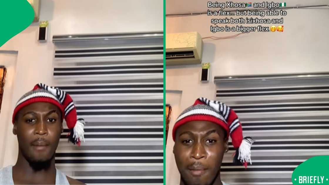 The visual on the right captured Vukonke revealing he has speak both his mother and father tongue The visual on the right captured Vukonke revealing he has speak both his mother and father tongue