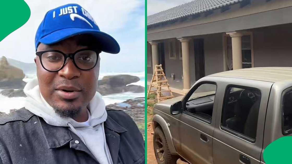 A TikTok video shows a man unveiling his R2.3m house.