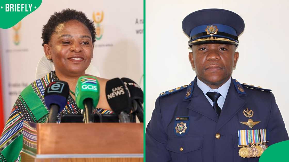 Minister in the Presidency, Khumbudzo Ntshavheni, and Lieutenant General Nhlanhla Mkhwanazi Minister in the Presidency, Khumbudzo Ntshavheni, and Lieutenant General Nhlanhla Mkhwanazi