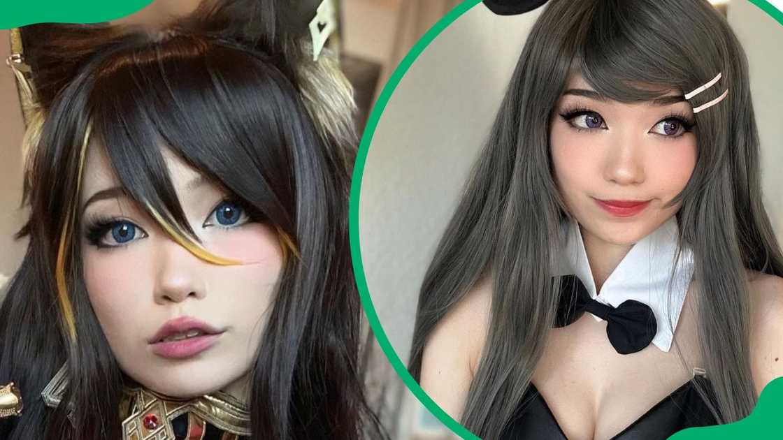 Emiru rocking a black hairdo Emiru rocking a black hairdo