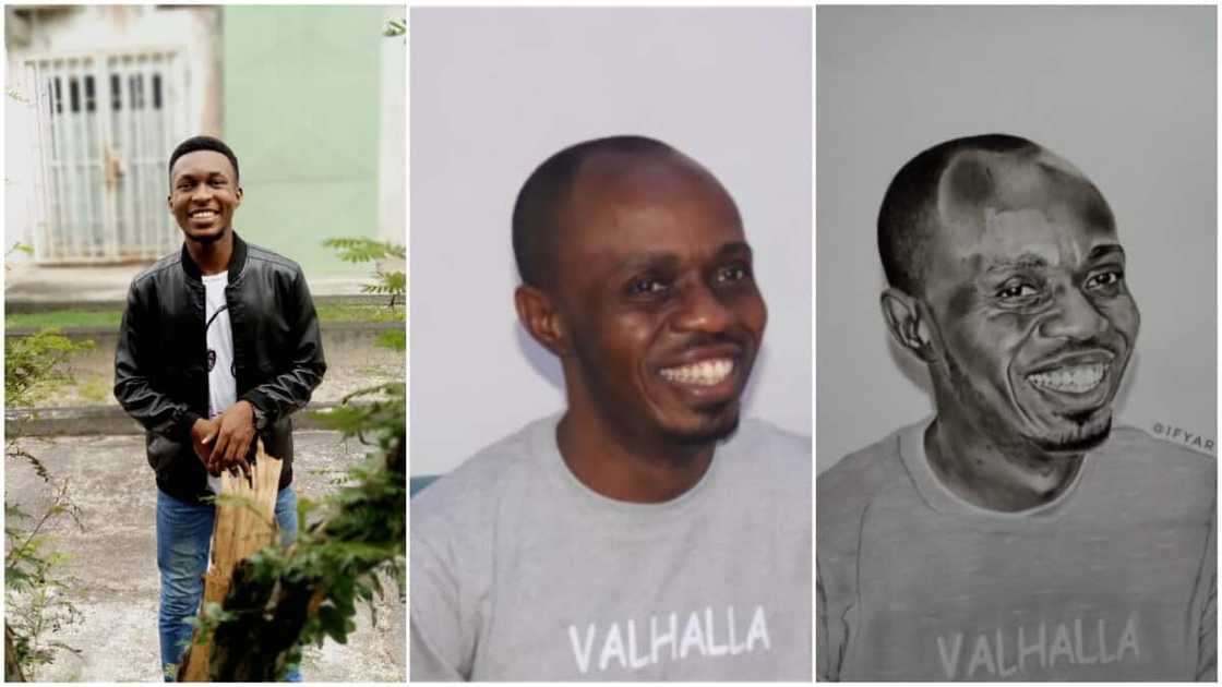 Young man uses pencil to draw the exact image of his client, shares photos, many praise him Young man uses pencil to draw the exact image of his client, shares photos, many praise him